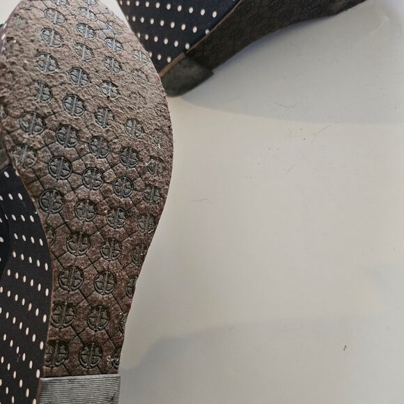 8.5 Lilly Pulitzer Peep Toe Wedge Slingback Sandals Lily Navy Blue Polka… - Picture 6 of 6